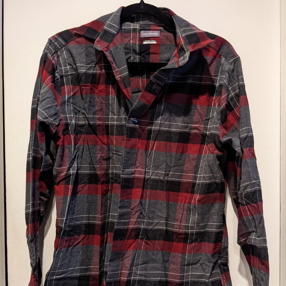 Plaid Van Heusen Button Down Shirt